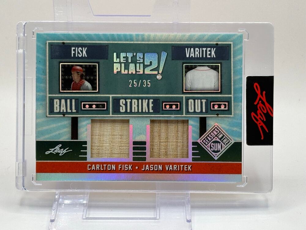 2026 Leaf Seasons In The Sun Carlton Fisk Jason Varitek Dual Bat Relic 25/35 SP